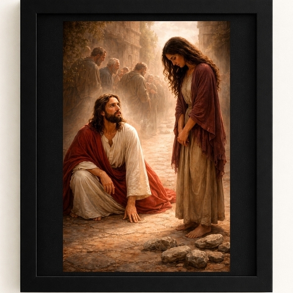Hand Crafted Other - Religious Artwork A.I. Art Print In 8x10 Frame